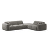 Molino 6-Sitzer Ecksofa, Linke Seite, aus Samt in Grau (Casino Stone), 315x250 cm von Micadoni – Bild 1