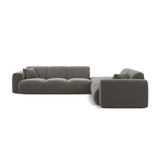 Molino 6-Sitzer Ecksofa, Linke Seite, aus Samt in Grau (Casino Stone), 315x250 cm von Micadoni – Bild 3