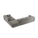 Molino 6-Sitzer Ecksofa, Linke Seite, aus Samt in Grau (Casino Stone), 315x250 cm von Micadoni – Bild 4