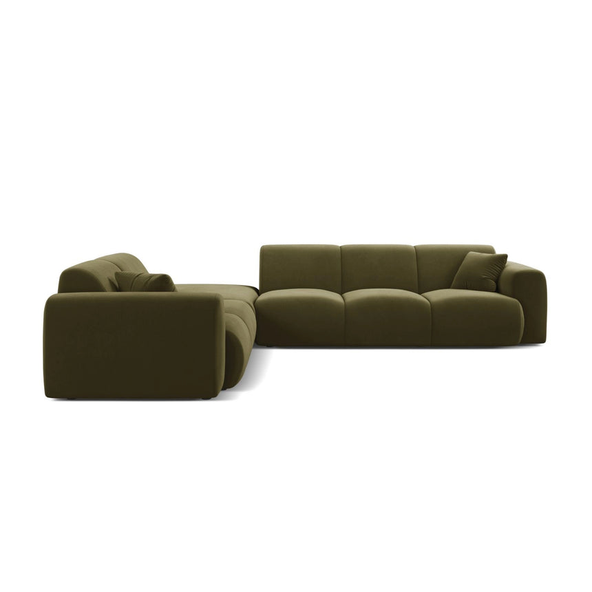 Molino 6-Sitzer Ecksofa, Linke Seite, aus Samt in Hellgrün (Casino Forest), 315x250 cm von Micadoni – Bild 3