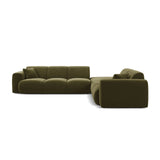 Molino 6-Sitzer Ecksofa, Linke Seite, aus Samt in Hellgrün (Casino Forest), 315x250 cm von Micadoni – Bild 3
