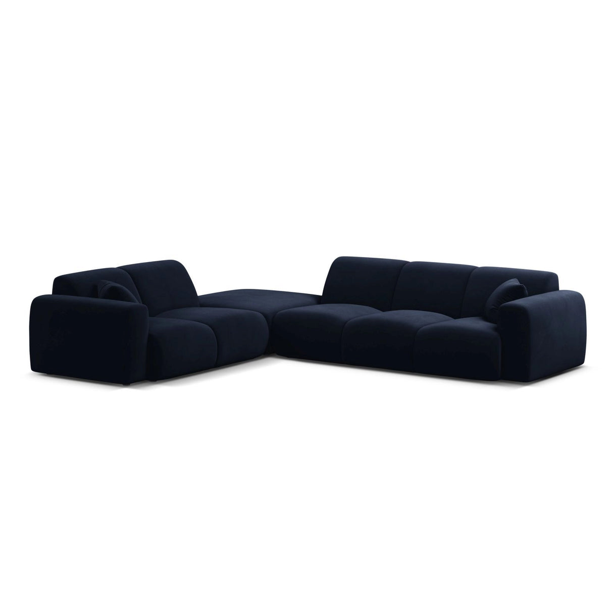 Molino 6-Sitzer Ecksofa, Linke Seite, aus Samt in Königsblau (Casino Deep Blue), 315x250 cm von Micadoni – Bild 1