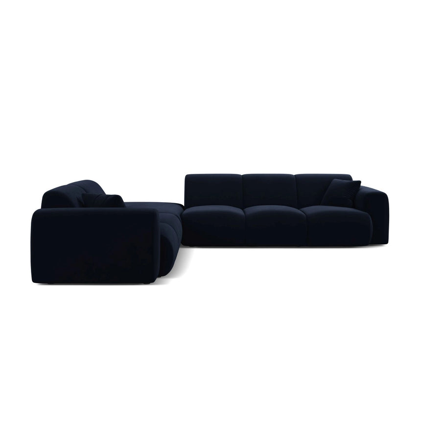 Molino 6-Sitzer Ecksofa, Linke Seite, aus Samt in Königsblau (Casino Deep Blue), 315x250 cm von Micadoni – Bild 3