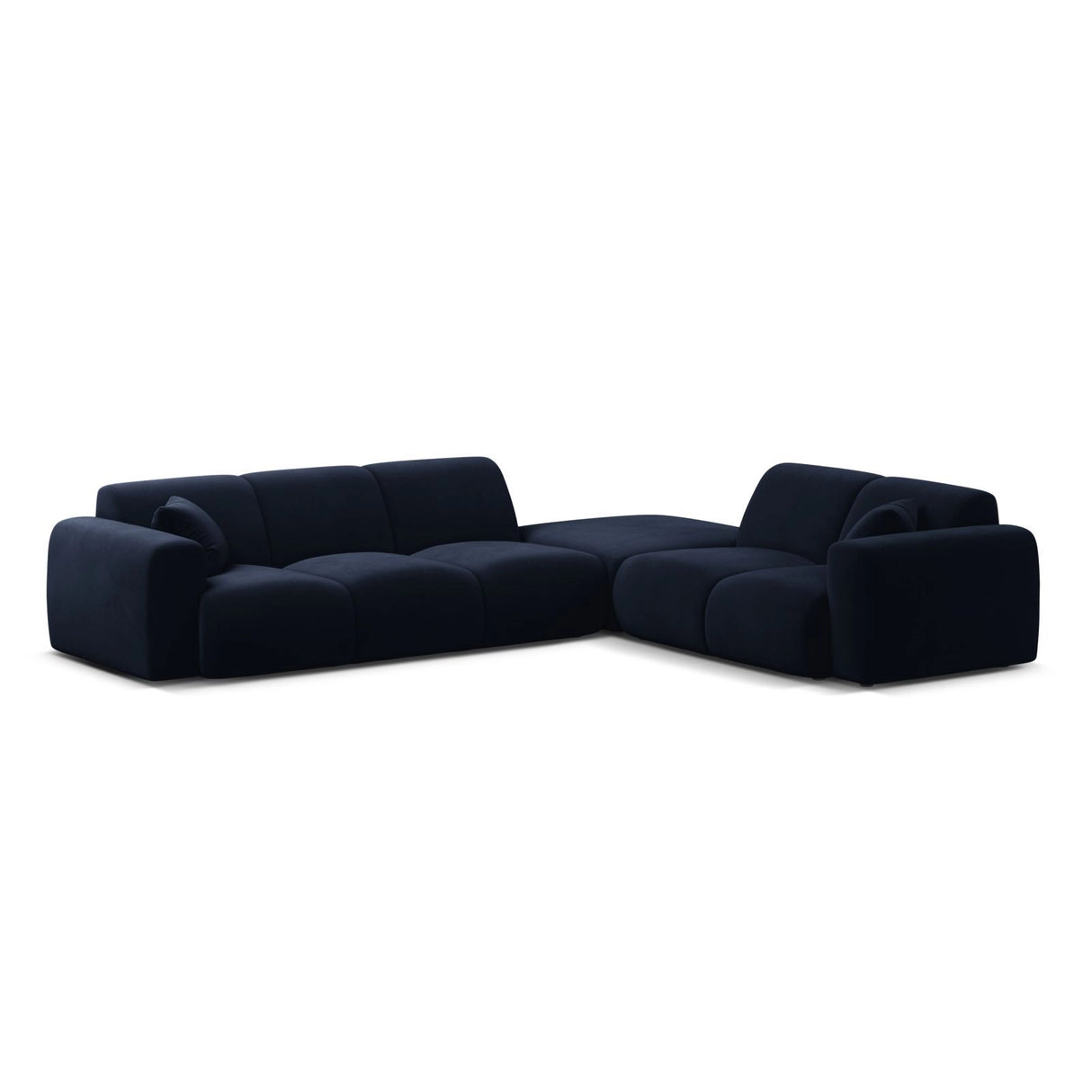 Molino 6-Sitzer Ecksofa, Linke Seite, aus Samt in Königsblau (Casino Deep Blue), 315x250 cm von Micadoni – Bild 1