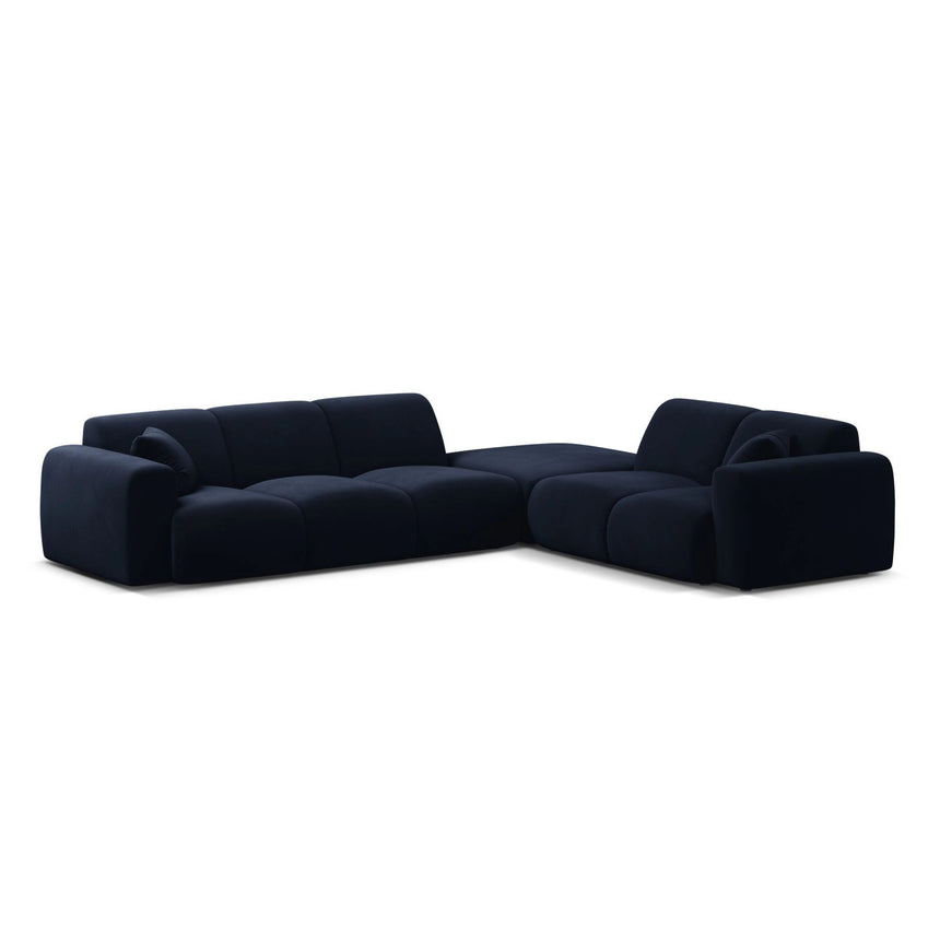 Molino 6-Sitzer Ecksofa, Linke Seite, aus Samt in Königsblau (Casino Deep Blue), 315x250 cm von Micadoni – Bild 1