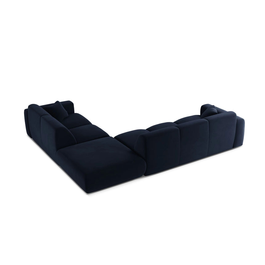 Molino 6-Sitzer Ecksofa, Linke Seite, aus Samt in Königsblau (Casino Deep Blue), 315x250 cm von Micadoni – Bild 4