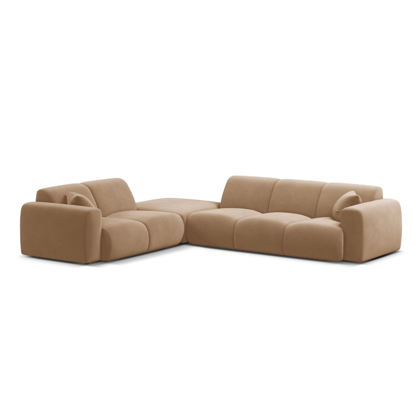 Molino 6-Sitzer Ecksofa, Linke Seite, aus Samt in Sand (Casino Lion), 315x250 cm von Micadoni – Bild 1