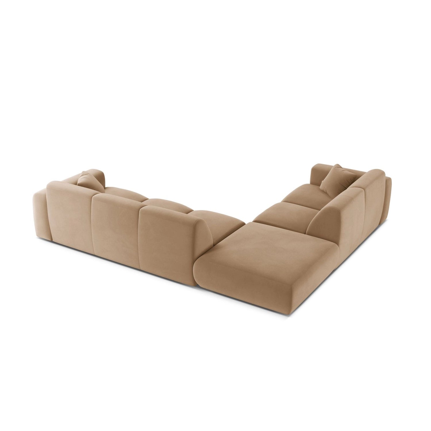 Molino 6-Sitzer Ecksofa, Linke Seite, aus Samt in Sand (Casino Lion), 315x250 cm von Micadoni – Bild 4