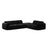 Molino 6-Sitzer Ecksofa, Linke Seite, aus Samt in Schwarz (Casino Black), 315x250 cm von Micadoni – Bild 1