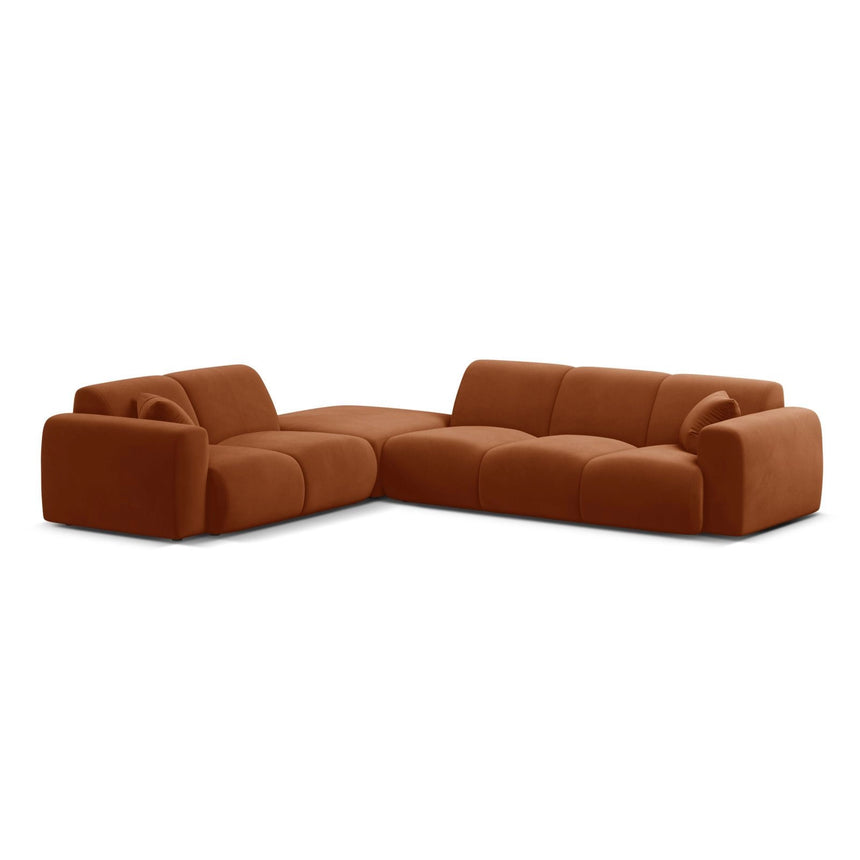 Molino 6-Sitzer Ecksofa, Linke Seite, aus Samt in Terrakotta (Casino Terracota), 315x250 cm von Micadoni – Bild 1