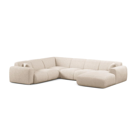 Molino Modulares 6-Sitzer Panoramasofa, Linke Seite, aus Boucle in Beige (Baloo 2074), 326x252 cm von Micadoni – Bild 1
