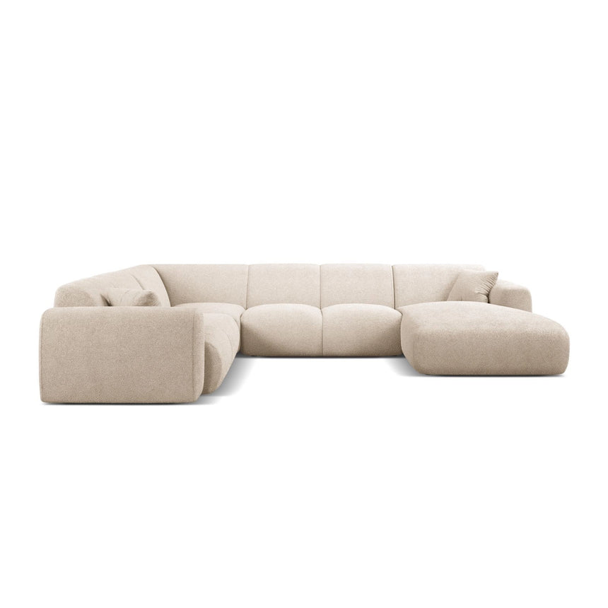Molino Modulares 6-Sitzer Panoramasofa, Linke Seite, aus Boucle in Beige (Baloo 2074), 326x252 cm von Micadoni – Bild 2