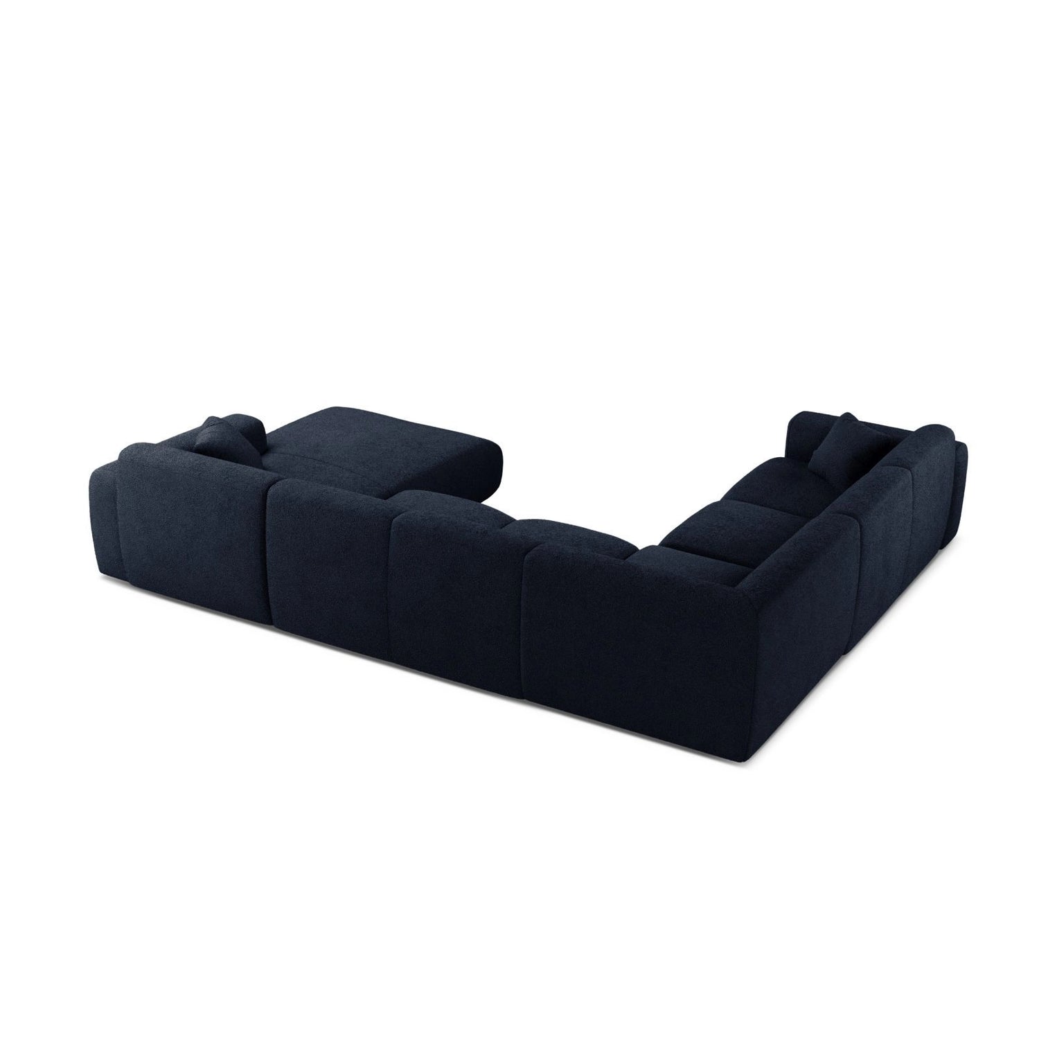 Molino Modulares 6-Sitzer Panoramasofa, Linke Seite, aus Boucle in Dunkelblau (Baloo 2088), 326x252 cm von Micadoni – Bild 3