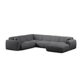 Molino Modulares 6-Sitzer Panoramasofa, Linke Seite, aus Boucle in Dunkelgrau (Baloo 2083), 326x252 cm von Micadoni – Bild 1