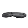 Molino Modulares 6-Sitzer Panoramasofa, Linke Seite, aus Boucle in Dunkelgrau (Baloo 2083), 326x252 cm von Micadoni – Bild 1