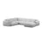 Molino Modulares 6-Sitzer Panoramasofa, Linke Seite, aus Boucle in Hellgrau (Baloo 2085), 326x252 cm von Micadoni – Bild 1