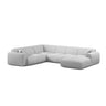Molino Modulares 6-Sitzer Panoramasofa, Linke Seite, aus Boucle in Hellgrau (Baloo 2085), 326x252 cm von Micadoni – Bild 1