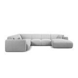 Molino Modulares 6-Sitzer Panoramasofa, Linke Seite, aus Boucle in Hellgrau (Baloo 2085), 326x252 cm von Micadoni – Bild 2