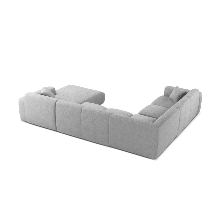 Molino Modulares 6-Sitzer Panoramasofa, Linke Seite, aus Boucle in Hellgrau (Baloo 2085), 326x252 cm von Micadoni – Bild 3