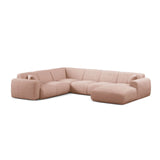 Molino Modulares 6-Sitzer Panoramasofa, Linke Seite, aus Boucle in Puderrosa (Baloo 2072), 326x252 cm von Micadoni – Bild 1