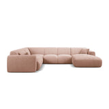 Molino Modulares 6-Sitzer Panoramasofa, Linke Seite, aus Boucle in Puderrosa (Baloo 2072), 326x252 cm von Micadoni – Bild 2