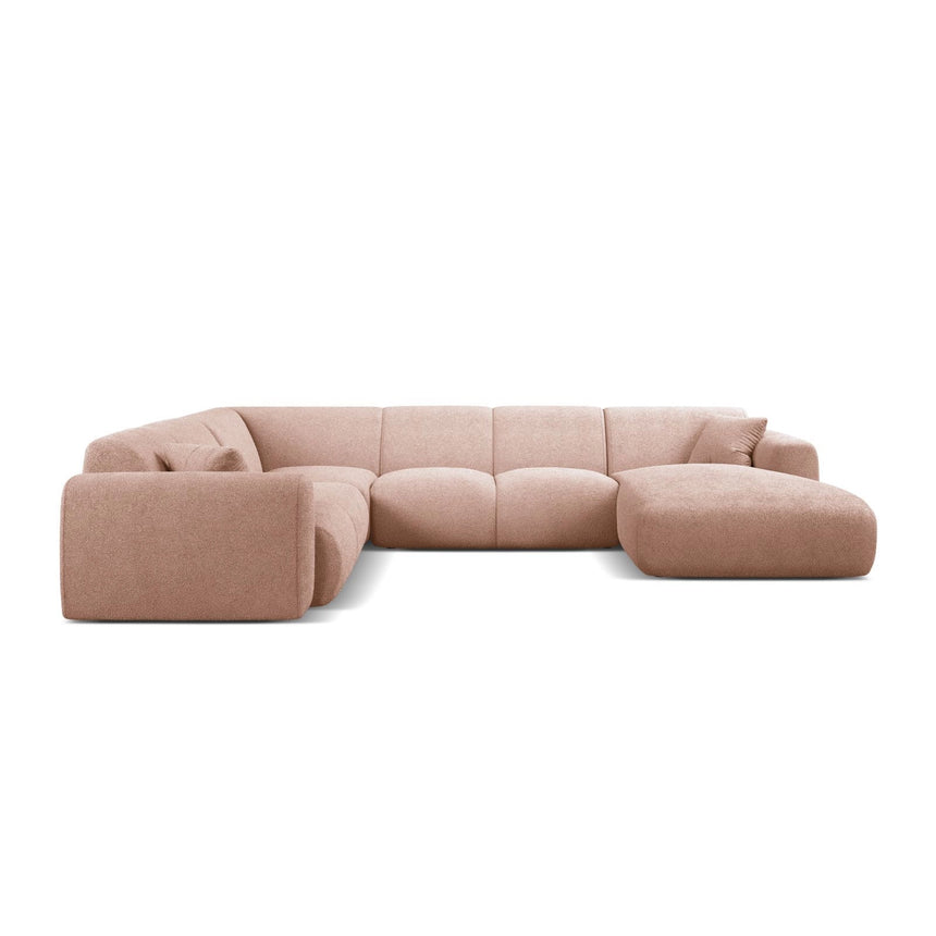 Molino Modulares 6-Sitzer Panoramasofa, Linke Seite, aus Boucle in Puderrosa (Baloo 2072), 326x252 cm von Micadoni – Bild 2