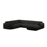 Molino Modulares 6-Sitzer Panoramasofa, Linke Seite, aus Boucle in Schwarz (Baloo 2082), 326x252 cm von Micadoni – Bild 1