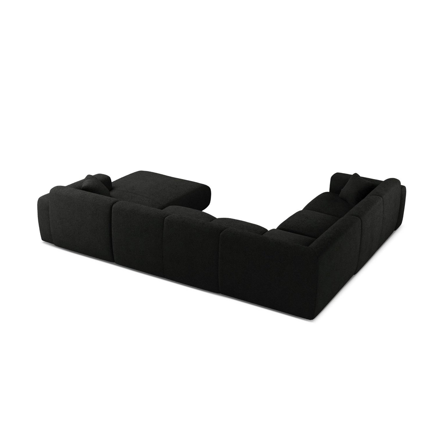 Molino Modulares 6-Sitzer Panoramasofa, Linke Seite, aus Boucle in Schwarz (Baloo 2082), 326x252 cm von Micadoni – Bild 3