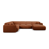 Molino Modulares 6-Sitzer Panoramasofa, Linke Seite, aus Boucle in Terrakotta (Baloo 2078), 326x252 cm von Micadoni – Bild 2