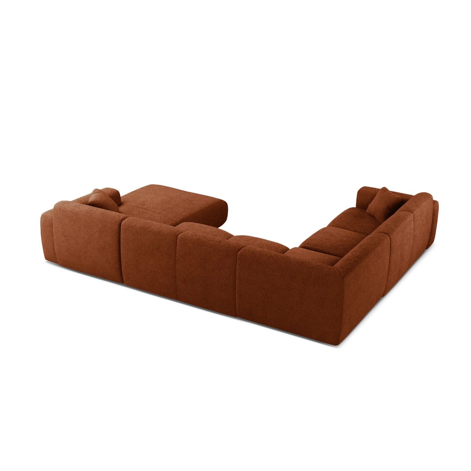 Molino Modulares 6-Sitzer Panoramasofa, Linke Seite, aus Boucle in Terrakotta (Baloo 2078), 326x252 cm von Micadoni – Bild 3