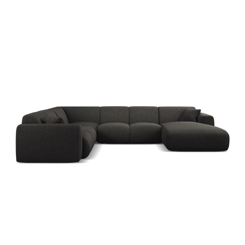 Molino Modulares 6-Sitzer Panoramasofa, Linke Seite, aus Chenille in Anthrazit (Eden 21 Black), 326x252 cm von Micadoni – Bild 2