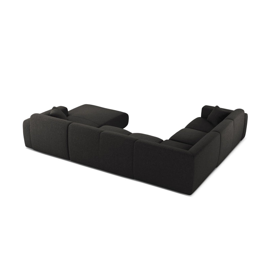 Molino Modulares 6-Sitzer Panoramasofa, Linke Seite, aus Chenille in Anthrazit (Eden 21 Black), 326x252 cm von Micadoni – Bild 3