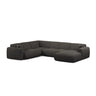Molino Modulares 6-Sitzer Panoramasofa, Linke Seite, aus Chenille in Dunkelgrau (Eden 20 Graphite), 326x252 cm von Micadoni – Bild 1