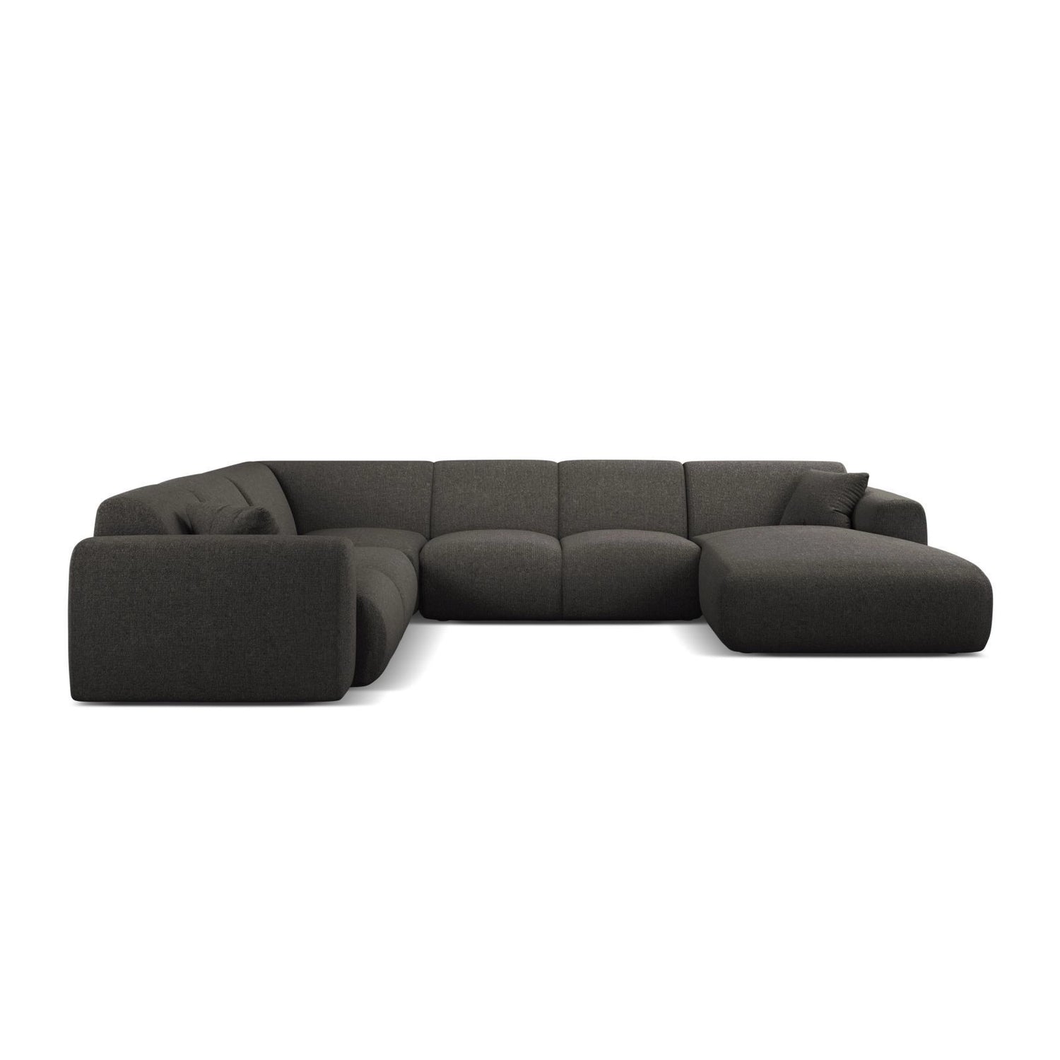 Molino Modulares 6-Sitzer Panoramasofa, Linke Seite, aus Chenille in Dunkelgrau (Eden 20 Graphite), 326x252 cm von Micadoni – Bild 2