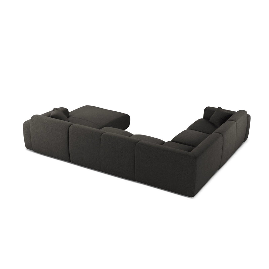 Molino Modulares 6-Sitzer Panoramasofa, Linke Seite, aus Chenille in Dunkelgrau (Eden 20 Graphite), 326x252 cm von Micadoni – Bild 3