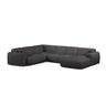 Molino Modulares 6-Sitzer Panoramasofa, Linke Seite, aus Chenille in Dunkelgrau (Rebel 3), 326x252 cm von Micadoni – Bild 1