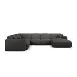 Molino Modulares 6-Sitzer Panoramasofa, Linke Seite, aus Chenille in Dunkelgrau (Rebel 3), 326x252 cm von Micadoni – Bild 2