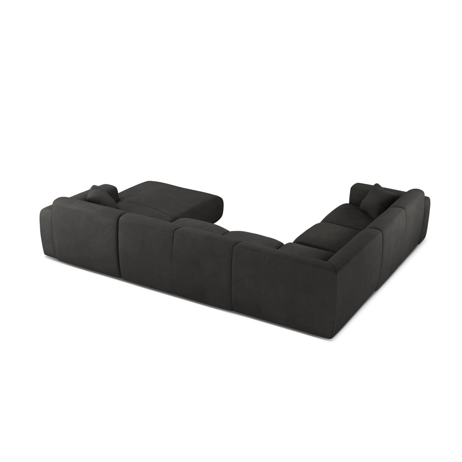 Molino Modulares 6-Sitzer Panoramasofa, Linke Seite, aus Chenille in Dunkelgrau (Rebel 3), 326x252 cm von Micadoni – Bild 3