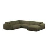 Molino Modulares 6-Sitzer Panoramasofa, Linke Seite, aus Chenille in Grün (Eden 12 Olive), 326x252 cm von Micadoni – Bild 1
