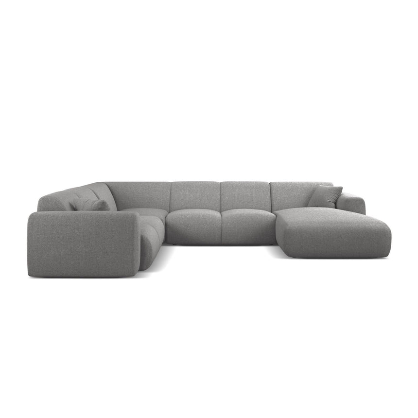 Molino Modulares 6-Sitzer Panoramasofa, Linke Seite, aus Chenille in Hellgrau (Eden 18 Grey), 326x252 cm von Micadoni – Bild 2