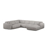 Molino Modulares 6-Sitzer Panoramasofa, Linke Seite, aus Chenille in Hellgrau (Rebel 5), 326x252 cm von Micadoni – Bild 1