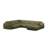 Molino Modulares 6-Sitzer Panoramasofa, Linke Seite, aus Chenille in Hellgrün (Rebel 18), 326x252 cm von Micadoni – Bild 1