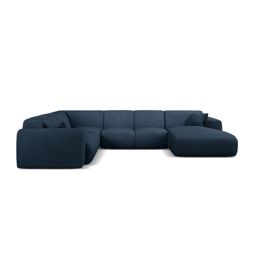 Molino Modulares 6-Sitzer Panoramasofa, Linke Seite, aus Chenille in Königsblau (Rebel 12), 326x252 cm von Micadoni – Bild 2