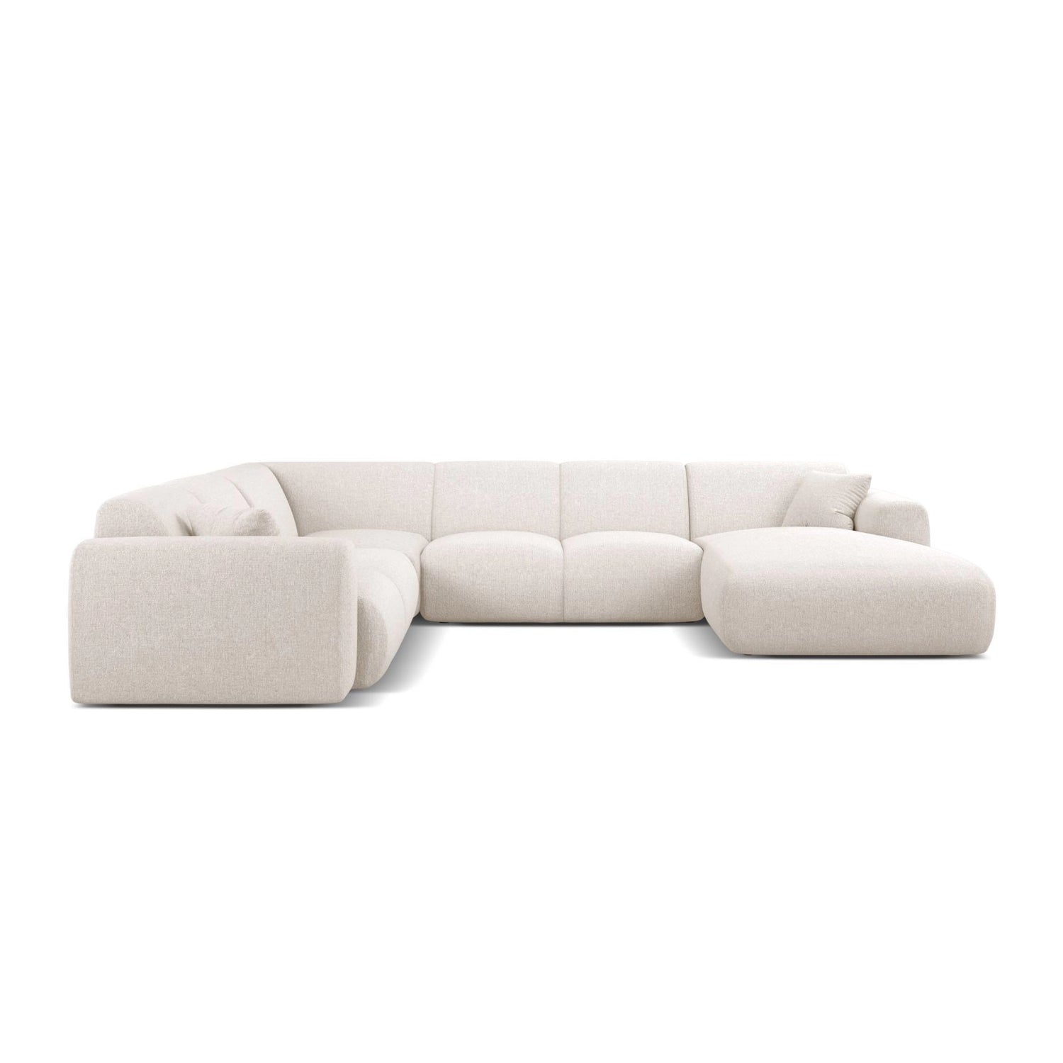 Molino Modulares 6-Sitzer Panoramasofa, Linke Seite, aus Chenille in Leichtes Beige (Eden 2 Pearl), 326x252 cm von Micadoni – Bild 2