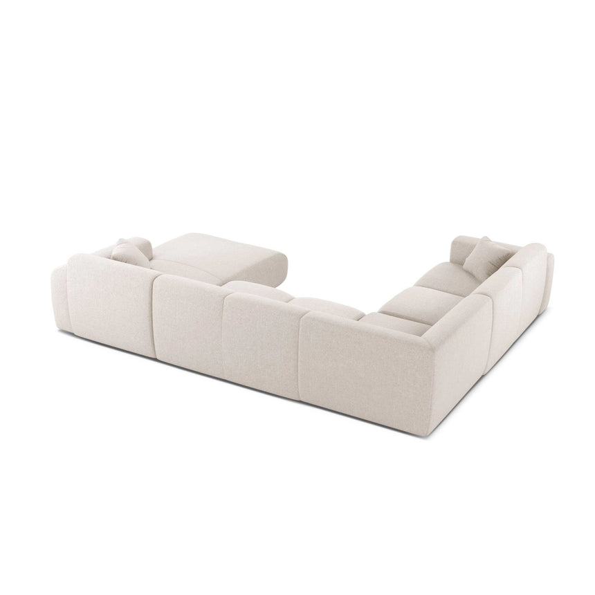 Molino Modulares 6-Sitzer Panoramasofa, Linke Seite, aus Chenille in Leichtes Beige (Eden 2 Pearl), 326x252 cm von Micadoni – Bild 3