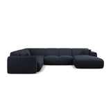 Molino Modulares 6-Sitzer Panoramasofa, Linke Seite, aus Chenille in Marineblau (Eden 16 Deep Blue), 326x252 cm von Micadoni – Bild 2