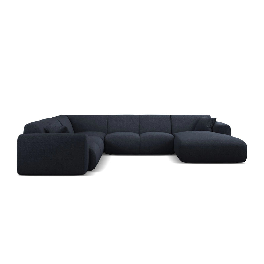 Molino Modulares 6-Sitzer Panoramasofa, Linke Seite, aus Chenille in Marineblau (Eden 16 Deep Blue), 326x252 cm von Micadoni – Bild 2