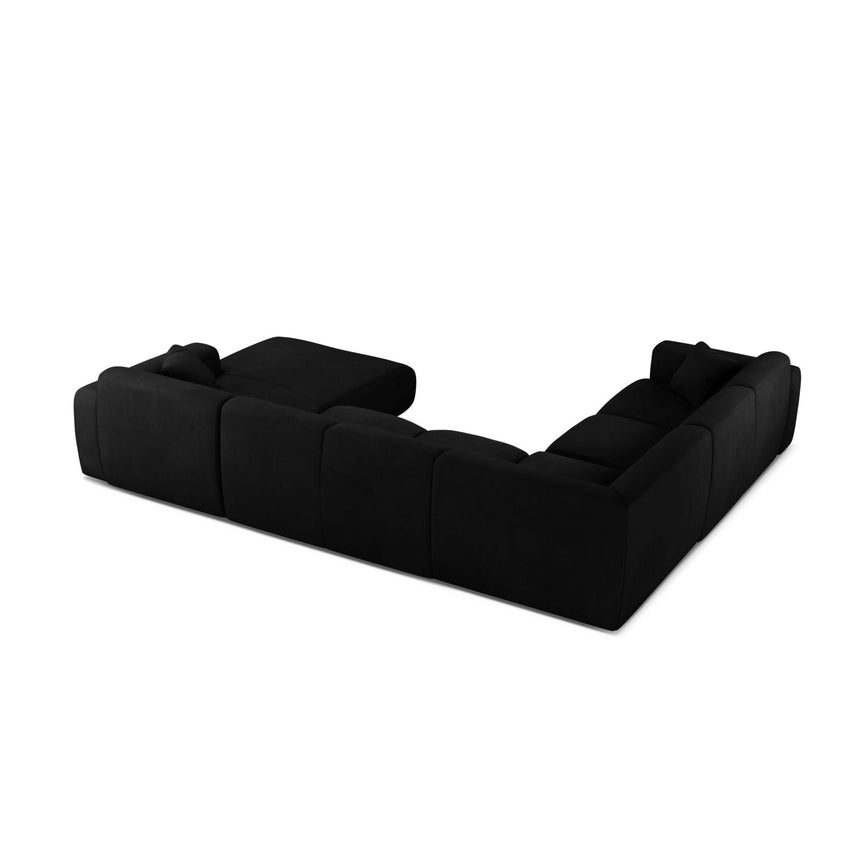 Molino Modulares 6-Sitzer Panoramasofa, Linke Seite, aus Chenille in Schwarz (Rebel 1), 326x252 cm von Micadoni – Bild 3