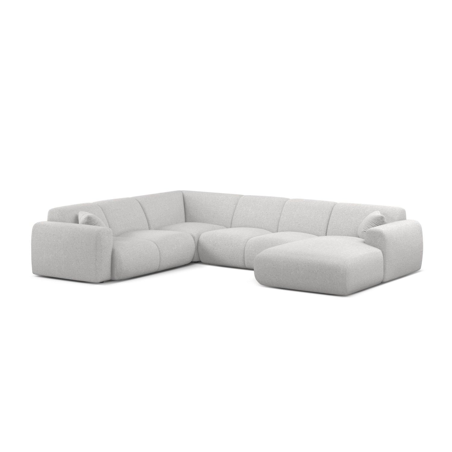 Molino Modulares 6-Sitzer Panoramasofa, Linke Seite, aus Chenille in Silber (Eden 17 Silver), 326x252 cm von Micadoni – Bild 1