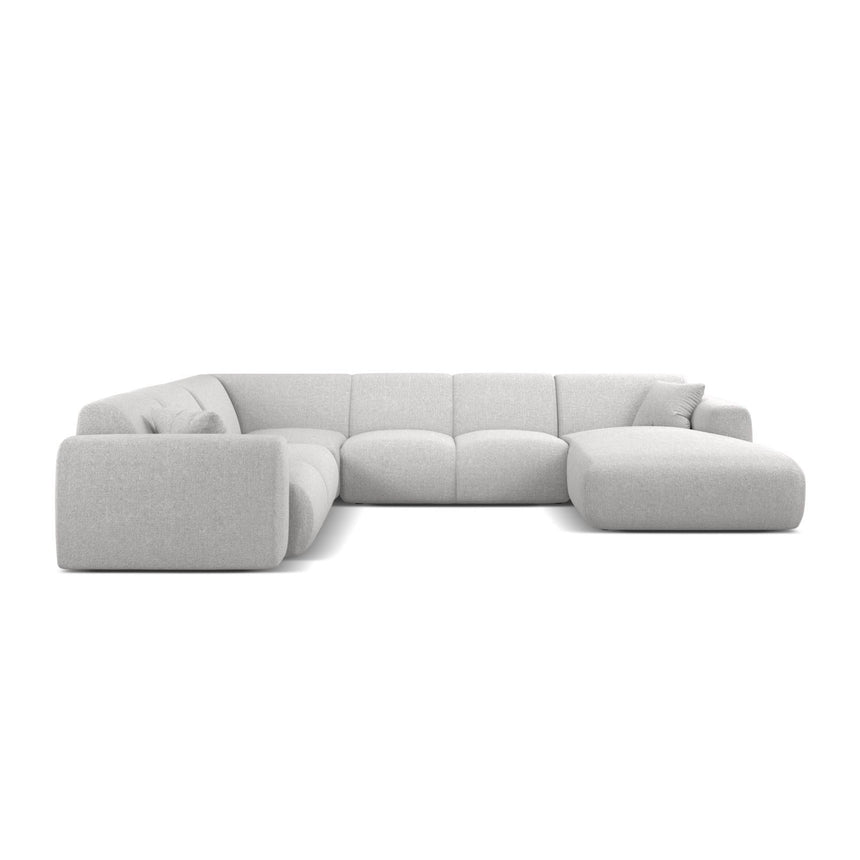 Molino Modulares 6-Sitzer Panoramasofa, Linke Seite, aus Chenille in Silber (Eden 17 Silver), 326x252 cm von Micadoni – Bild 2